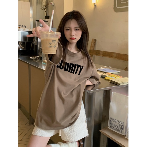 Áo Thun Nữ Ngắn Tay In Chữ Phong Cách retro Năng Động