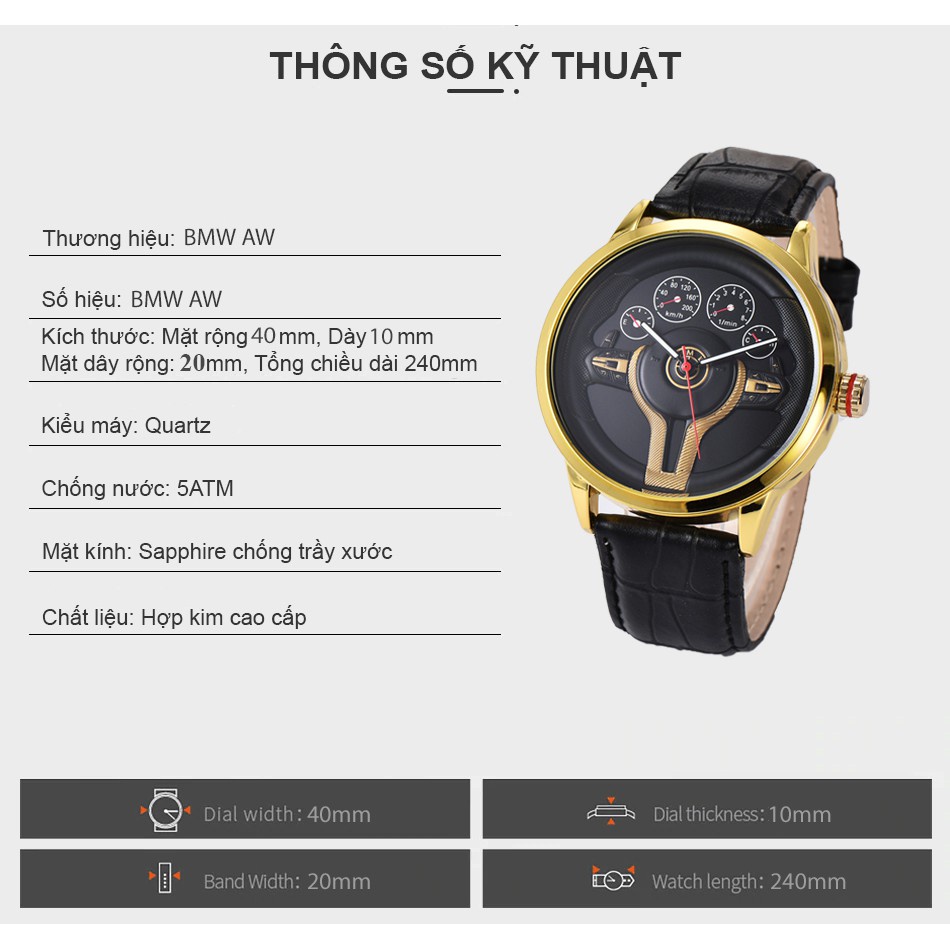 Đồng Hồ Nam BMW Sang Trọng Và Đẳng Cấp, Đồng Hồ Thể Thao Logo Xe hơi, Dây da cao cấp, Mặt kính Sapphire, Chống nước | BigBuy360 - bigbuy360.vn
