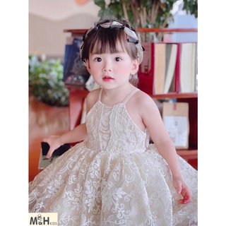Váy ren tiểu thư cho bé 10-22kg💟hàng thiết kế💟 váy ren cổ yếm bé gái