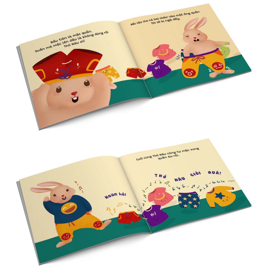 Sách Ehon Kỹ năng sống Để con yêu tự lập Ehon nhật bản cho bé 1.5 đến 6 tuổi wabooks combo 4 cuốn