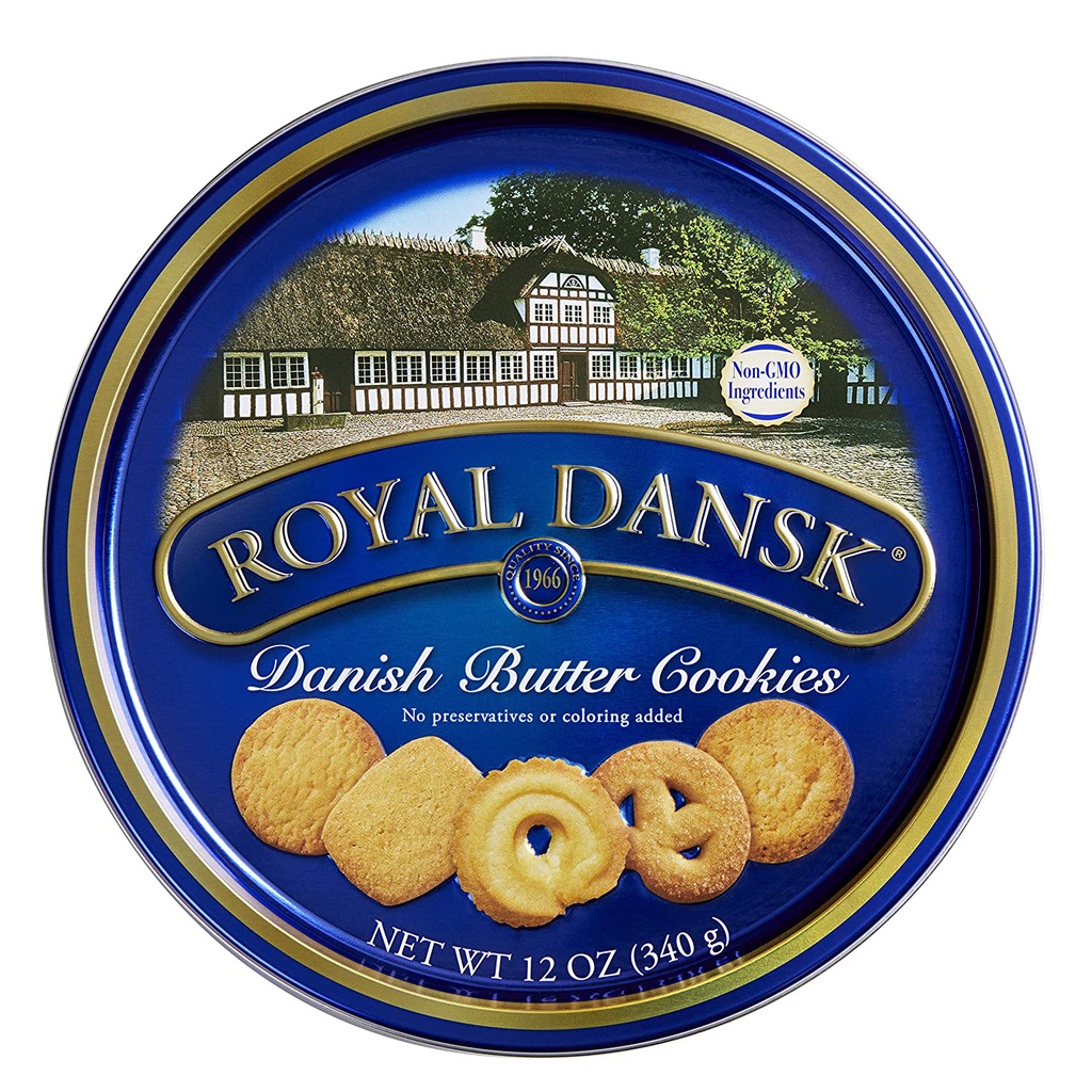 Bánh qui bơ Royal Dansk Danish Cookie Selection, No Preservatives or Coloring Added, 12 Ounce (hộp t