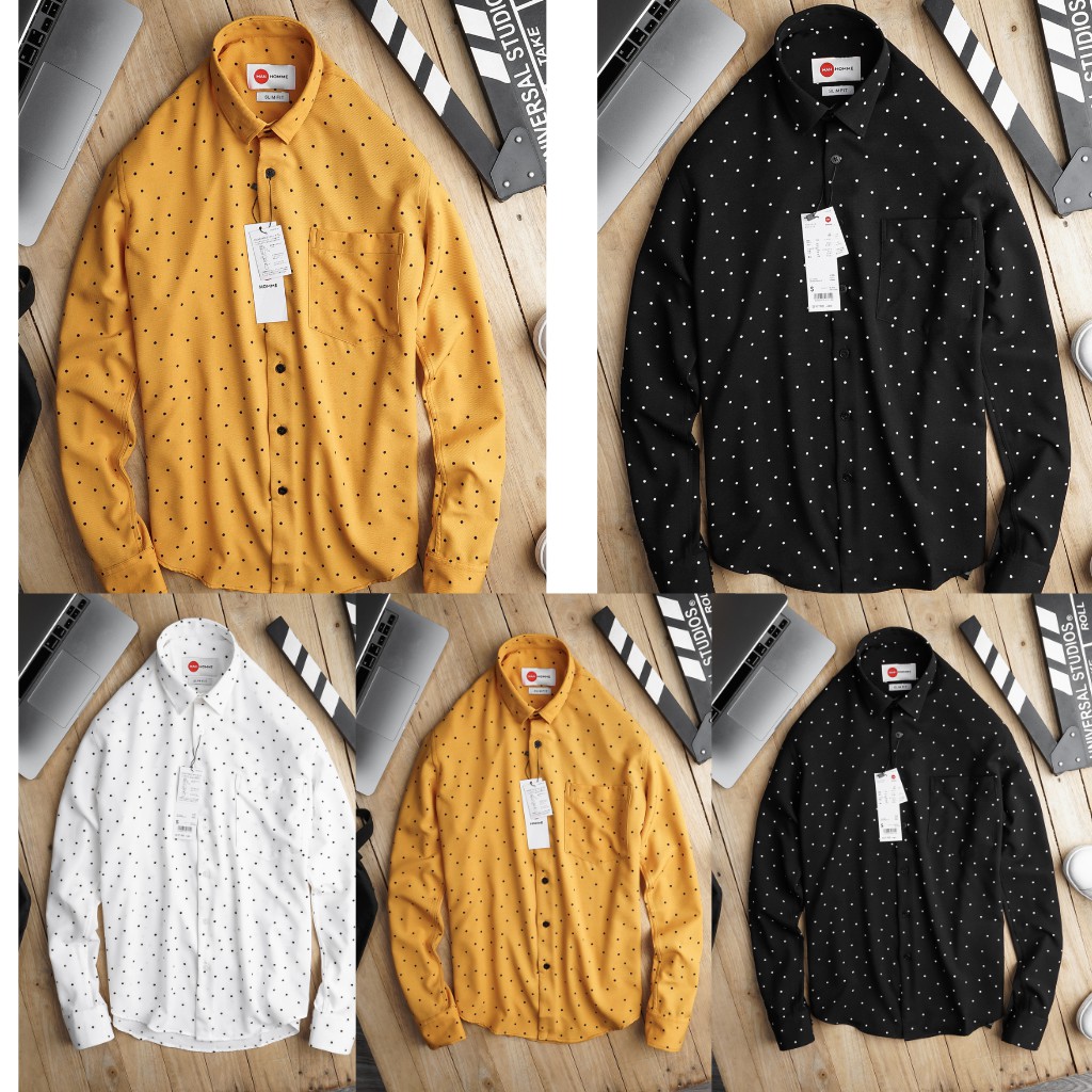 Áo Sơ Mi Nam Chấm Bi Tay Dài Hàn Quốc- Áo Sơ Mi Họa Tiết Hàng Hiệu Gusta-SM3 | BigBuy360 - bigbuy360.vn