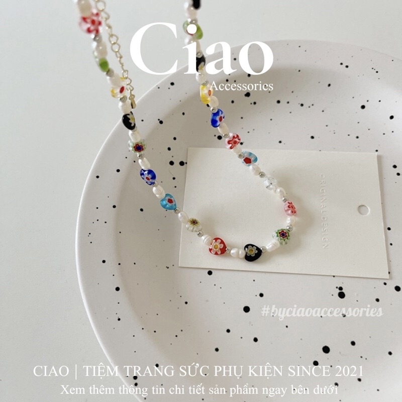 [HOẢ TỐC 1H] Dây chuyền/ Vòng cổ hạt cườm kết hợp hạt trai nước ngọt thiết kế mới lạ Oliver Ciao