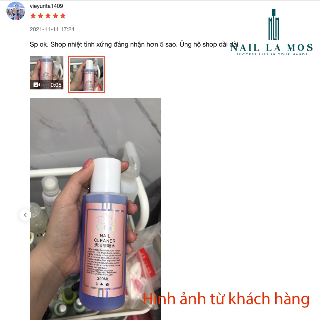 Nước lau gel Li-nail chính hãng  có mùi thơm - cồn lau gel chuyên dụng cho dân làm móng
