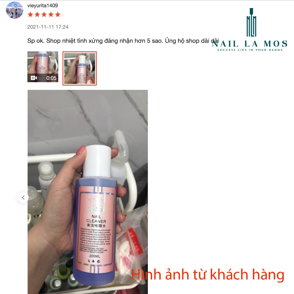 Nước lau gel Li-nail chính hãng (200ml) có mùi thơm - cồn lau gel chuyên dụng cho dân làm móng