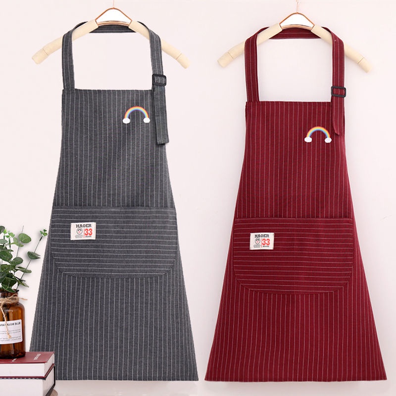 Tạp Dề Cotton Màu Trơn Chống Bám Dầu Tùy Chỉnh Tiện Dụng