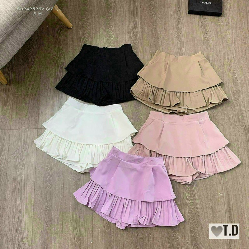 Chân váy tầng dập ly