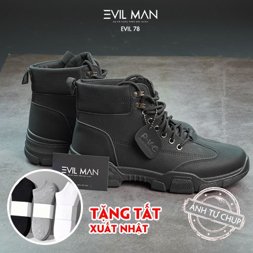 Boot Nam, Giày Da Lộn Nam EVIL 78 Cổ Cao 2 Màu Đen và Nâu [Full Box + Tặng Tất]