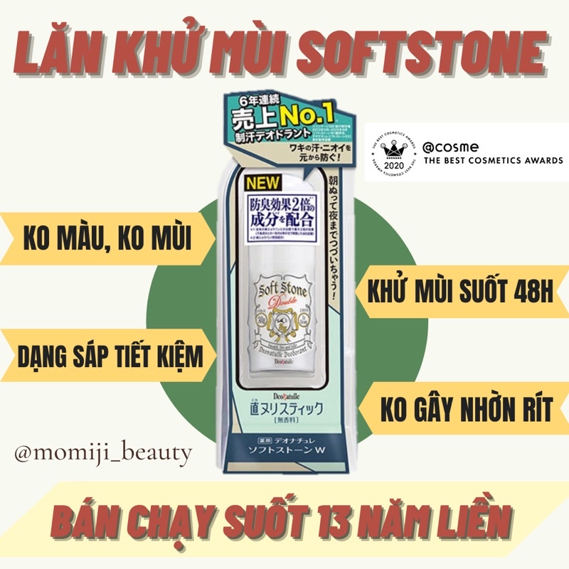 Lăn khử mùi đá khoáng Soft stone Nhật