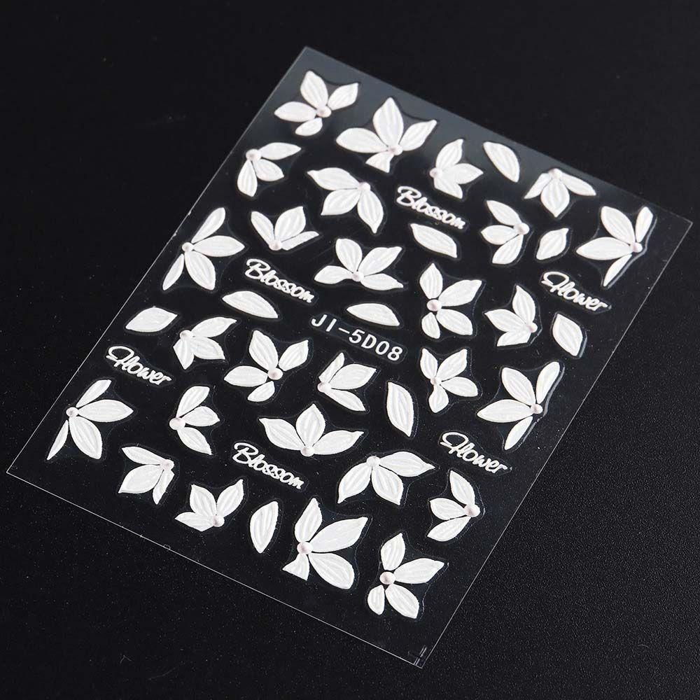 Miếng Dán Trang Trí Móng Tay In Chữ Tiếng Anh / Hoa Và Lá Xinh Xắn