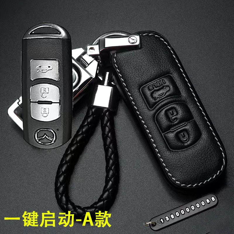 Mazda Vỏ Da Bảo Vệ Chìa Khóa Xe Hơi Mazda Anksaila cx4 cx5 Cx-9 Atez 6 Ruiyi 3 Stars Gallery 2 móc chìa khóa ô tô