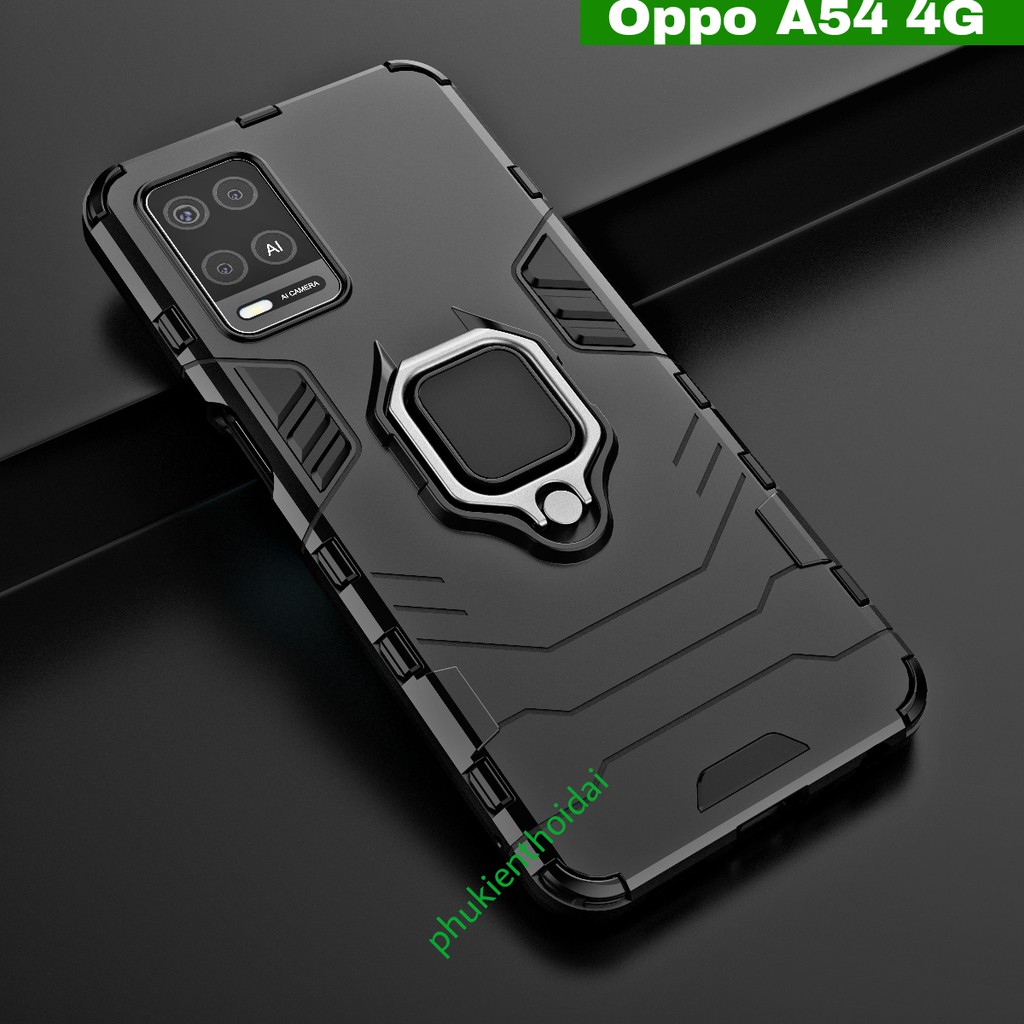 Ốp lưng Oppo A53 / A54 4G / A74 4G Iron Man Iring chống sốc va đập mạnh giá đỡ mặt lưng xem phim