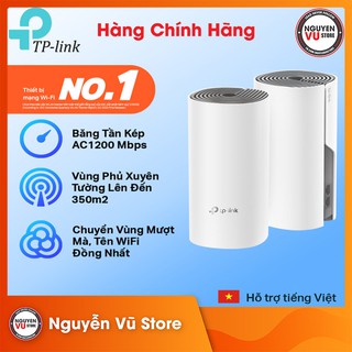 Bộ Phát Wifi Mesh TP-Link Deco M4 (2-pack) Băng Tần Kép MU-MIMO AC1200 - Hàng Chính Hãng