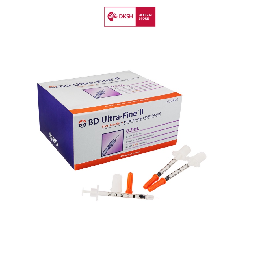 Bơm tiêm insulin BD Ultra-Fine dành cho người tiểu đường 8mm x 0.3cc x