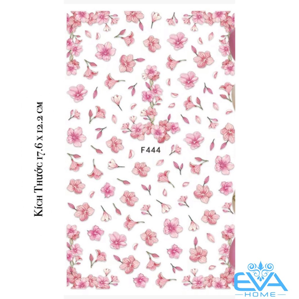 Miếng Dán Móng Tay 3D Nail Sticker Tráng Trí Hoạ Tiết Bông Hoa F444