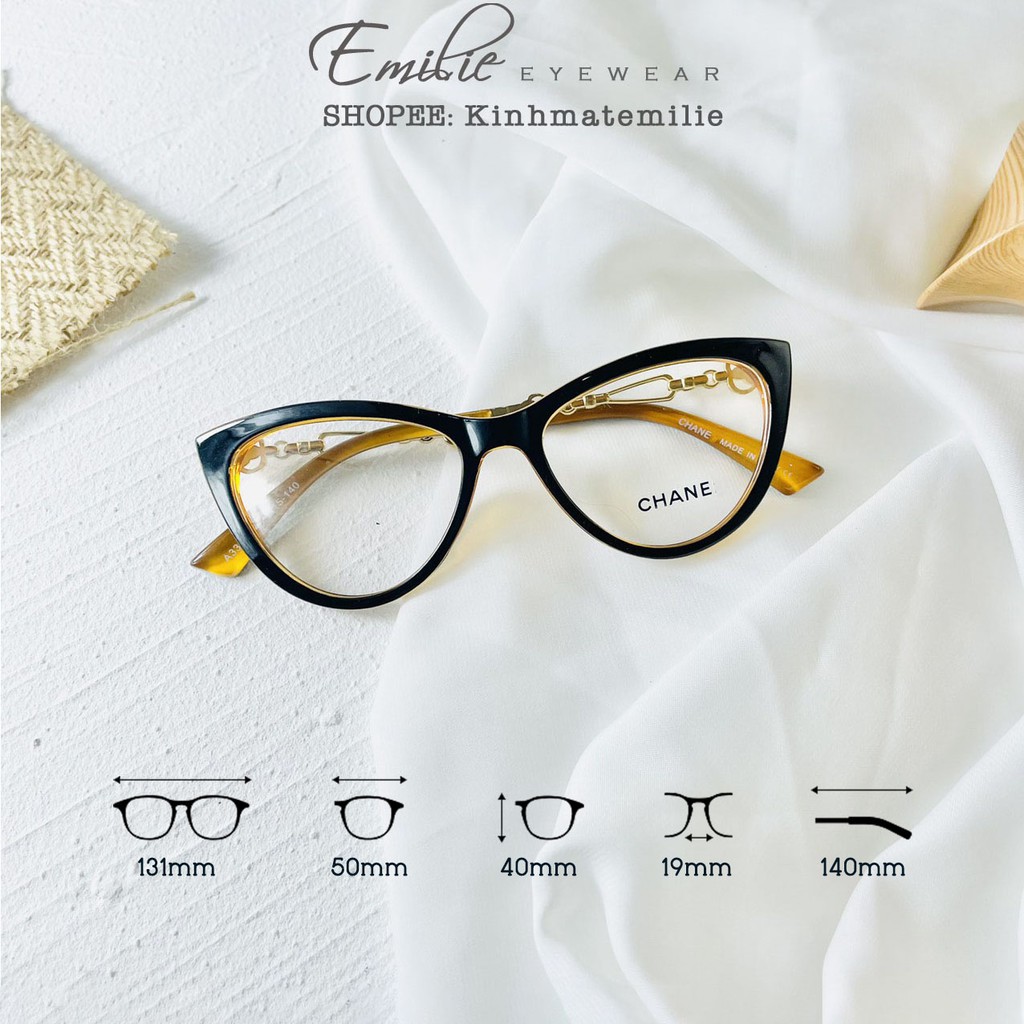 Kính mắt mèo nhựa Emilie eyewear phụ kiện thời trang 3386