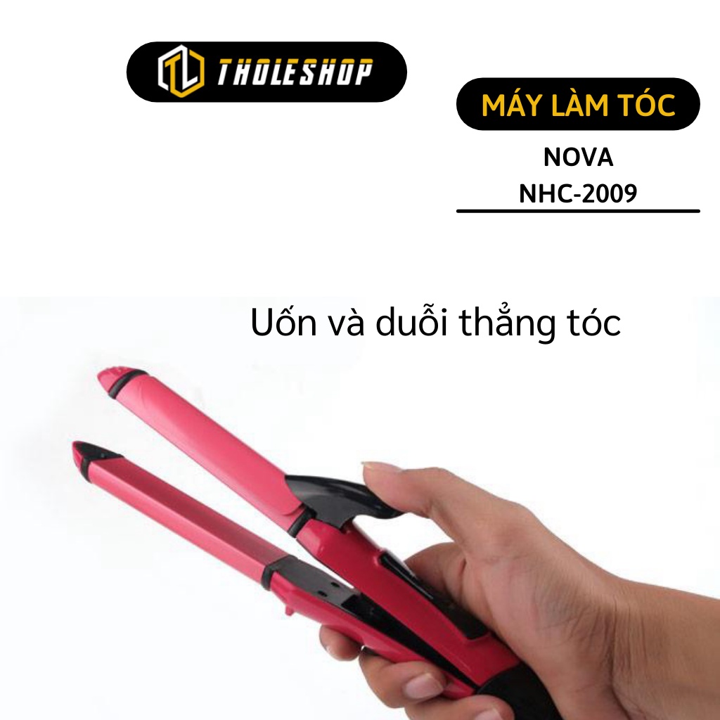 Máy làm tóc 2in1 - Máy uốn duỗi tóc Nova hiện nhiệ độ cao cấp làm xoăn tóc tại nhà 2382