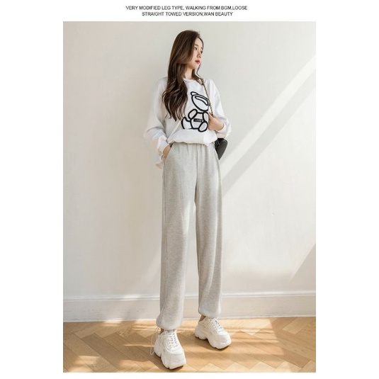 0Quần Boom Tăm PEONYB Nữ [FREESHIP]  Jogger thun ống bo, sweater nỉ đẹp màu ĐEN | TRẮNG | XÁM Ulzzang  có video