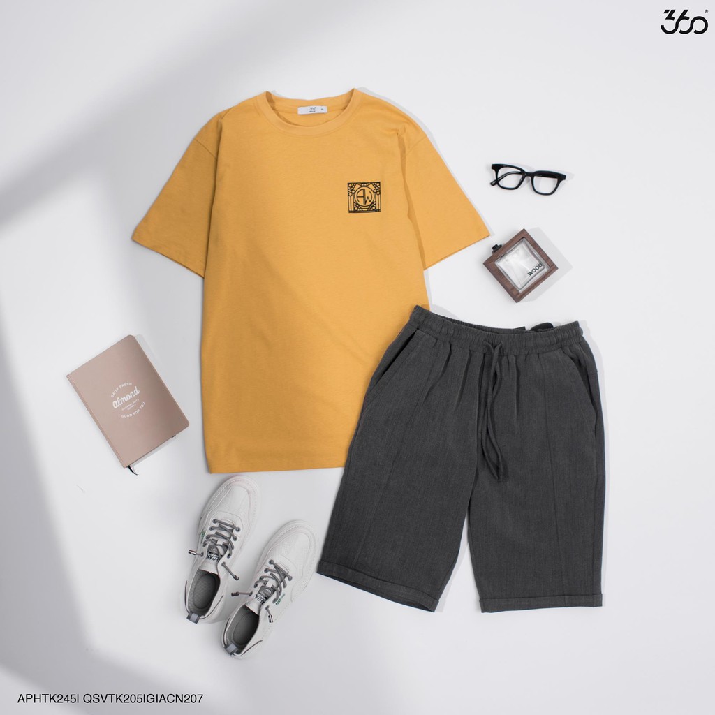 [Mã FAMALLT5 giảm 15% đơn 150K] Quần sooc vải nam local brand 360 BOUTIQUE cạp chun có dây rút - QSVTK205 | BigBuy360 - bigbuy360.vn