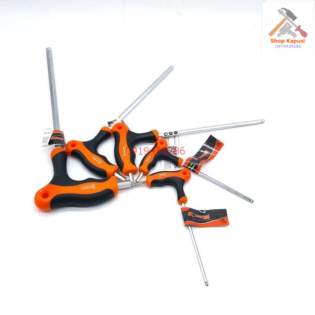 LỤC GIÁC BI CÓ TAY CẦM CHỮ T CAO CẤP KAPUSI NHẬT BẢN KÍCH THƯỚC 2MM-10MM (ShopKapusi001)
