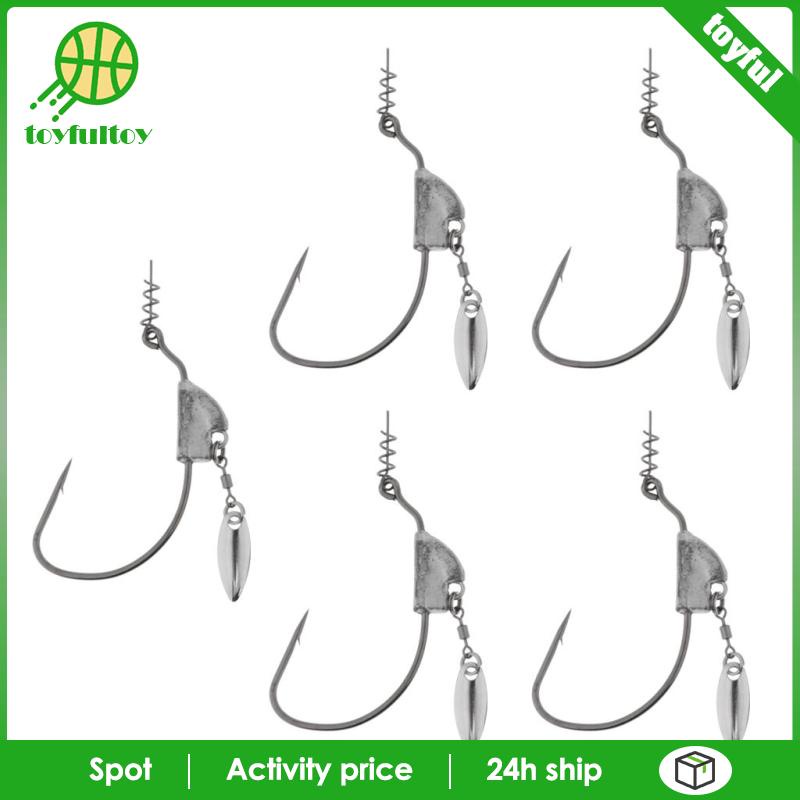 Set 5 Móc Câu Cá 5g Hình Giun Kèm Con Quay Chuyên Dụng