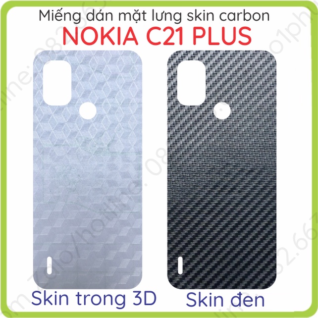 Miếng dán mặt lưng skin carbon Nokia C21+  (C21 plus)