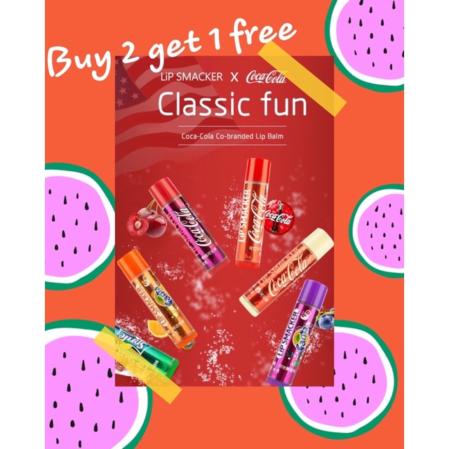 Son dưỡng môi Lip Smacker hương vị nước ngọt Coca Cola/ kẹo/trái cây lipsticks lip balm