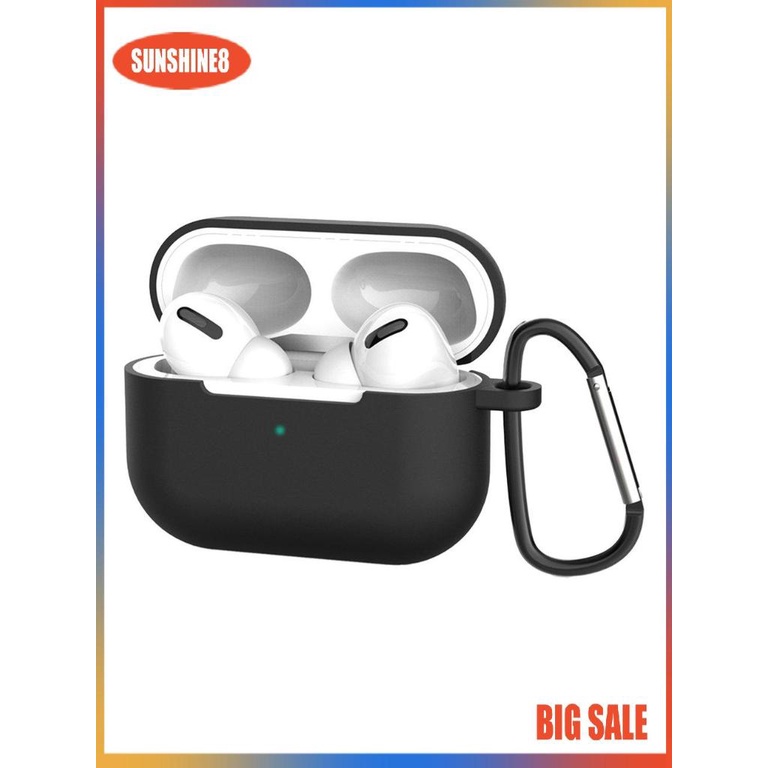 【SUN】For AIRPOD Pro Case Cover With Keychain Full Protective Rubber Skin Accessory
