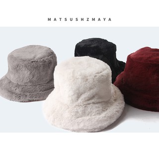 Phiên Bản Hàn Quốc Thu Đông Flat Top Sang Trọng Lưu Vực Mũ Nữ Màu Trơn Dày Ấm Xô Mũ Phong Cách Nhật Bản Tất Cả Trận Đấu Sang Trọng Mũ