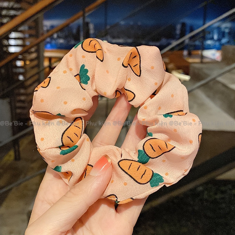 [BP362] Buộc tóc scrunchies in hinh cà rốt nhiều màu cute - BeBie Phụ kiện cưng