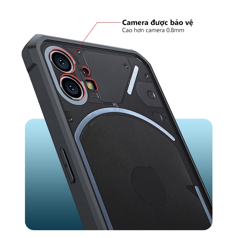 Ốp lưng XUNDD Nothing Phone 2 / 1 Mặt lưng trong suốt, Viền TPU, Chống sốc