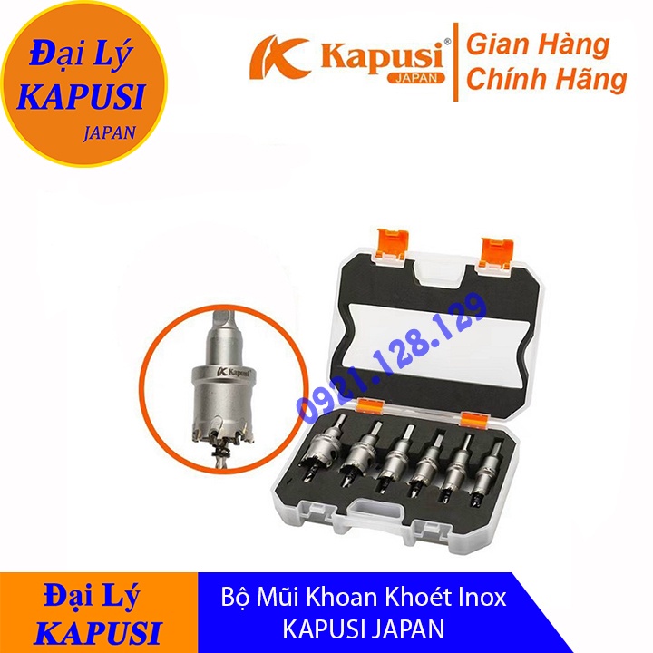 Bộ 6 mũi khoan khoét đa năng Kapusi JAPAN Chuyên Khoét Sắt, Khoét Inox
