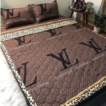 Bộ chăn ga 5 món chăn hè (chăn trần bông 3 lớp)