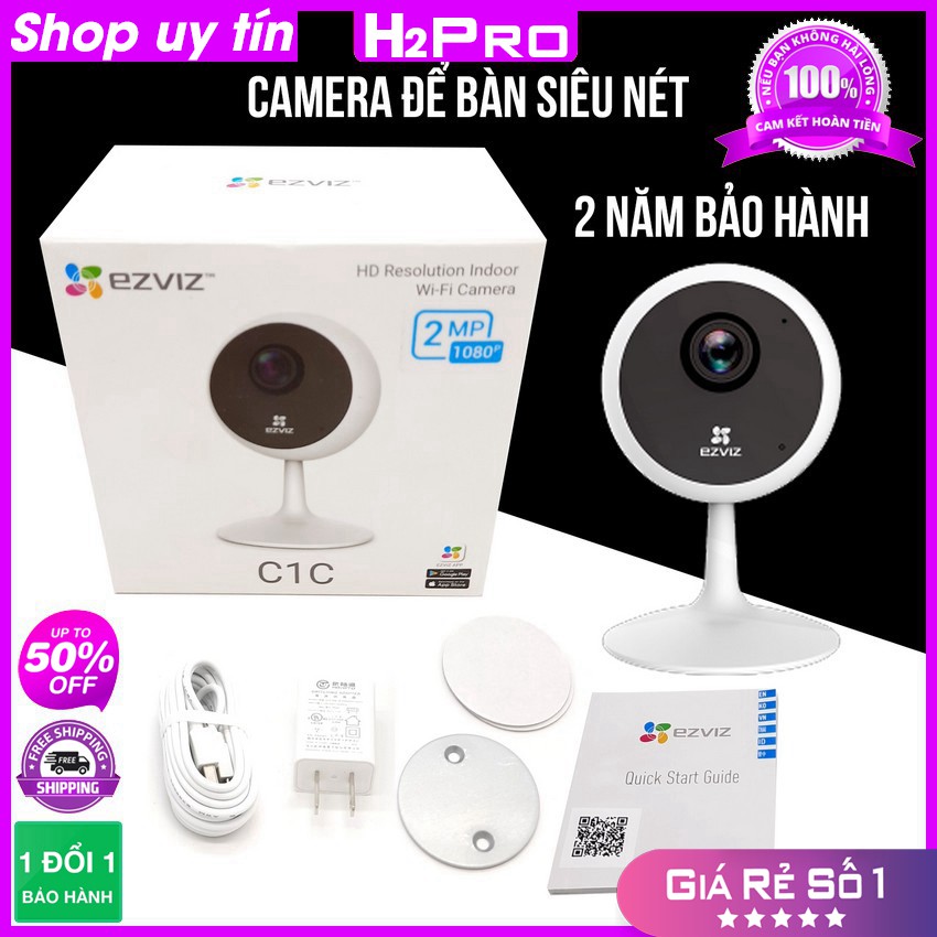 [RẺ VÔ ĐỊCH] Camera giám sát ko dây ezviz C1C 2MP H2Pro, camera an ninh gia đình siêu nét, nhỏ gọn