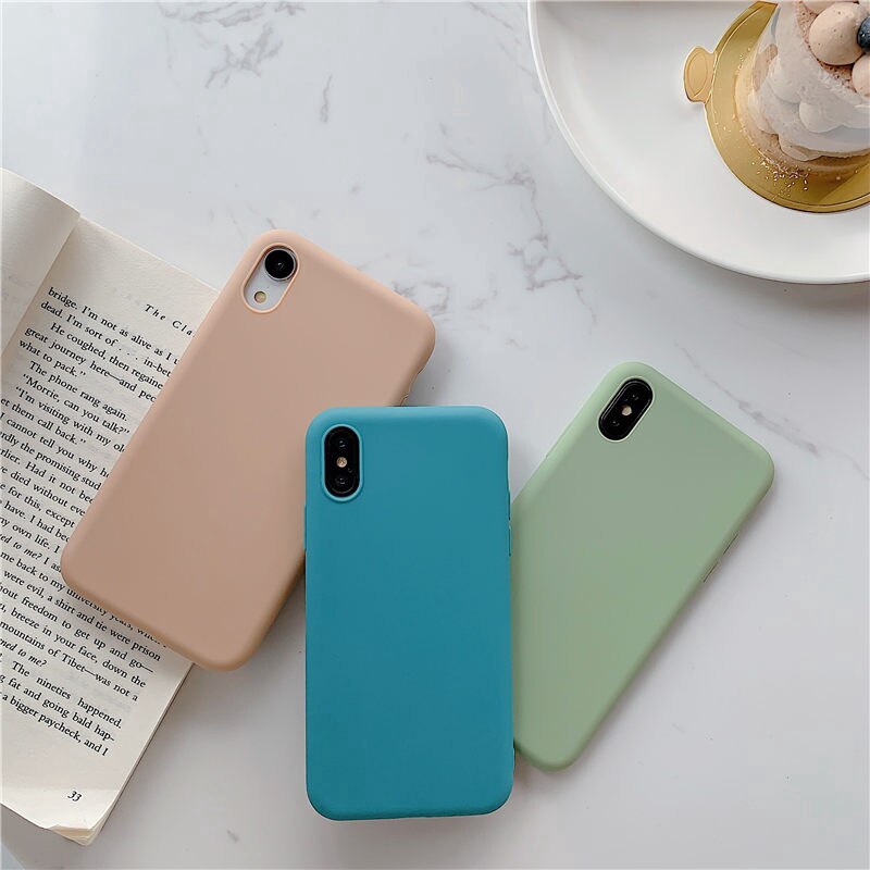 Ốp điện thoại bằng TPU silicon màu sắc ngọt ngào cho Apple iPhone 11 Pro 6 6S 7 8 Plus X XR XS Max