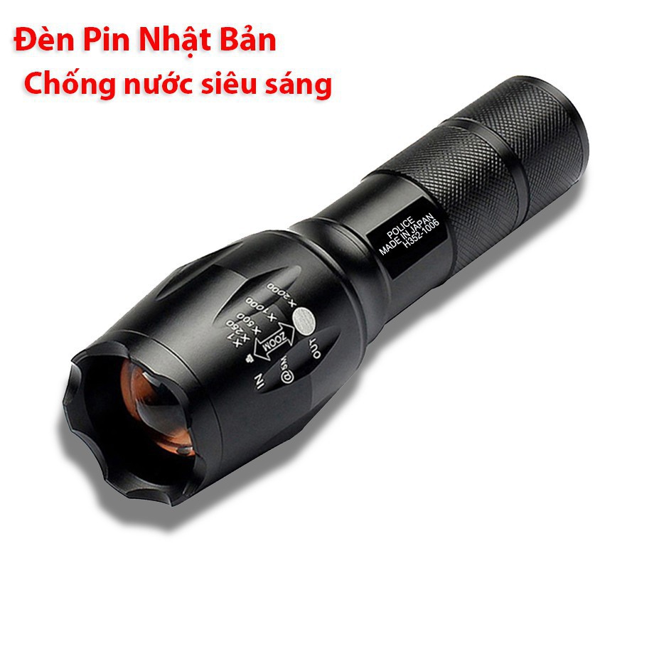 Đèn pin siêu sáng chống nước Police Nhật Bản