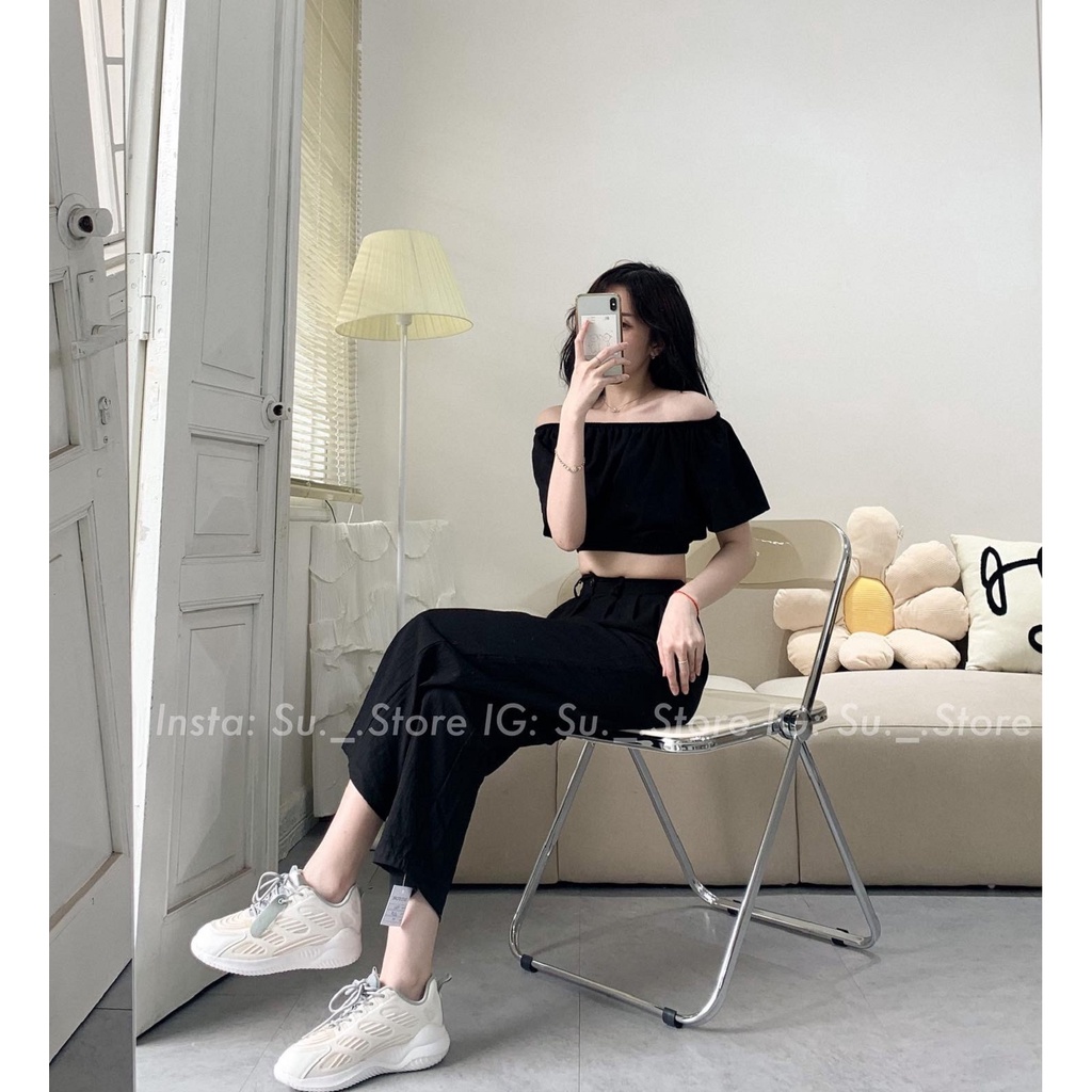 Set áo croptop trễ vai kèm quần culottes S313 SUSTORE