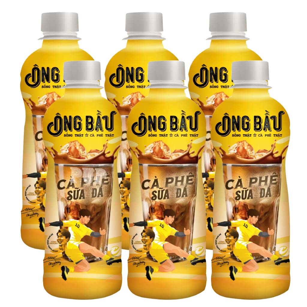 Lốc 6 Chai Cà Phê Sữa Đá Ông Bầu Chai 180ml, cà phê ob, ob cafe-TUH Store