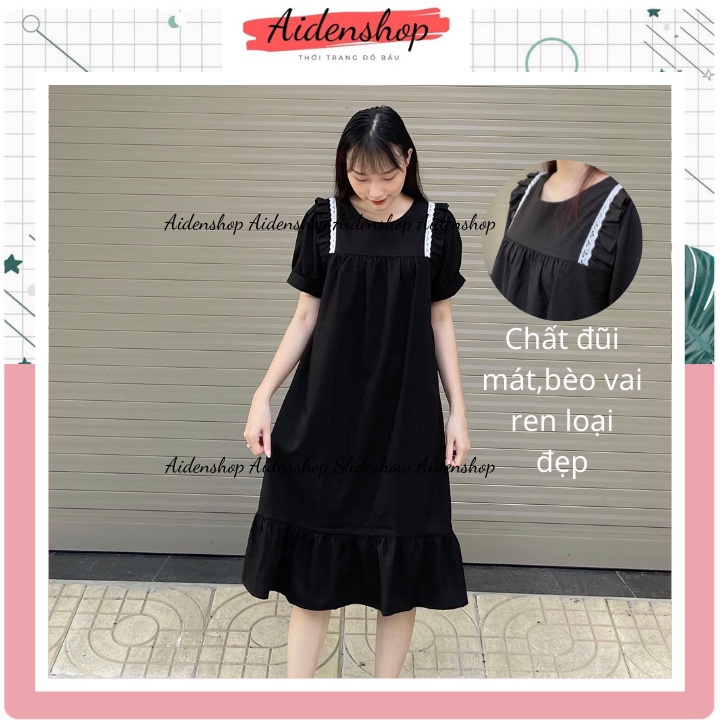 Váy bầu công sở thiết kế Aidenshop Đầm bầu thời trang dài mùa hè