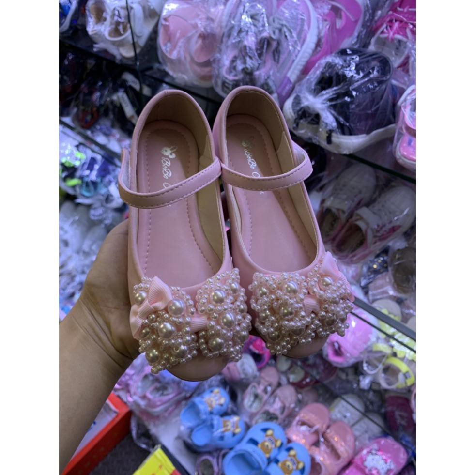 Giày búp bê bé gái màu hồng tiểu thư công chúa đế bệt gắn nơ xinh xắn 3 - 12 tuổi đi học, đi tiệc thời trang mùa hè GE22