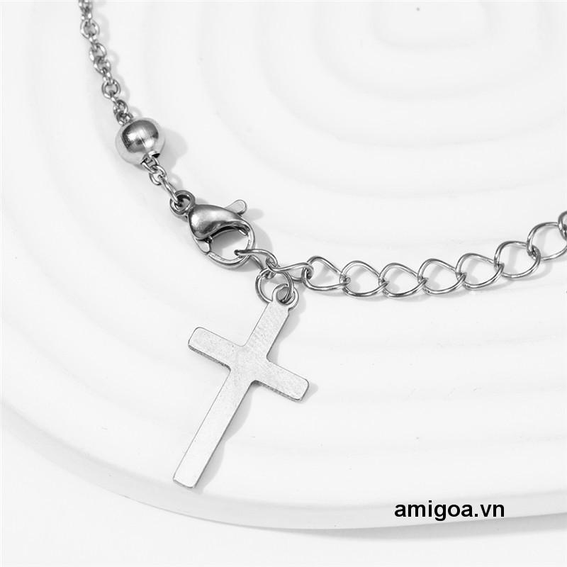 ✨✨Vòng Tay Chuỗi Hạt Phối Mặt Thánh Giá Cổ Điển Cho Nam Và Nữ