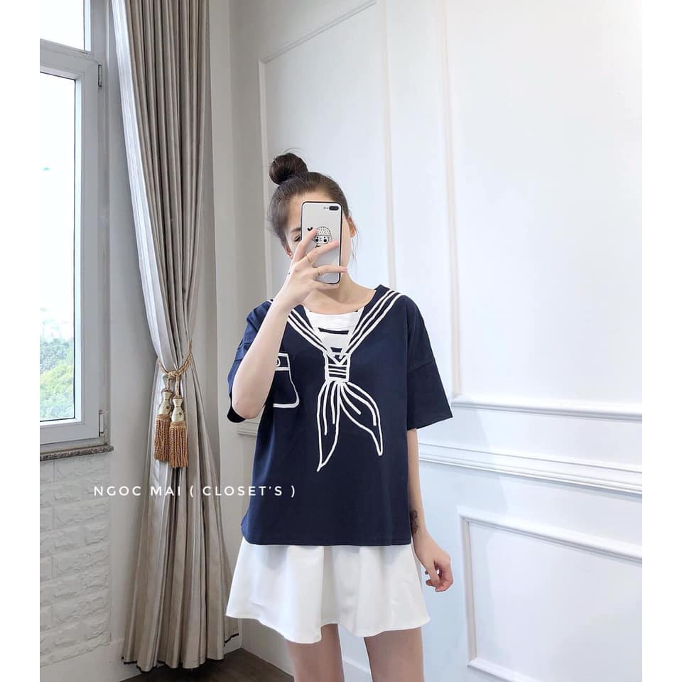SET ÁO IN HÌNH THỦY THỦ CHÂN VÁY XÒE