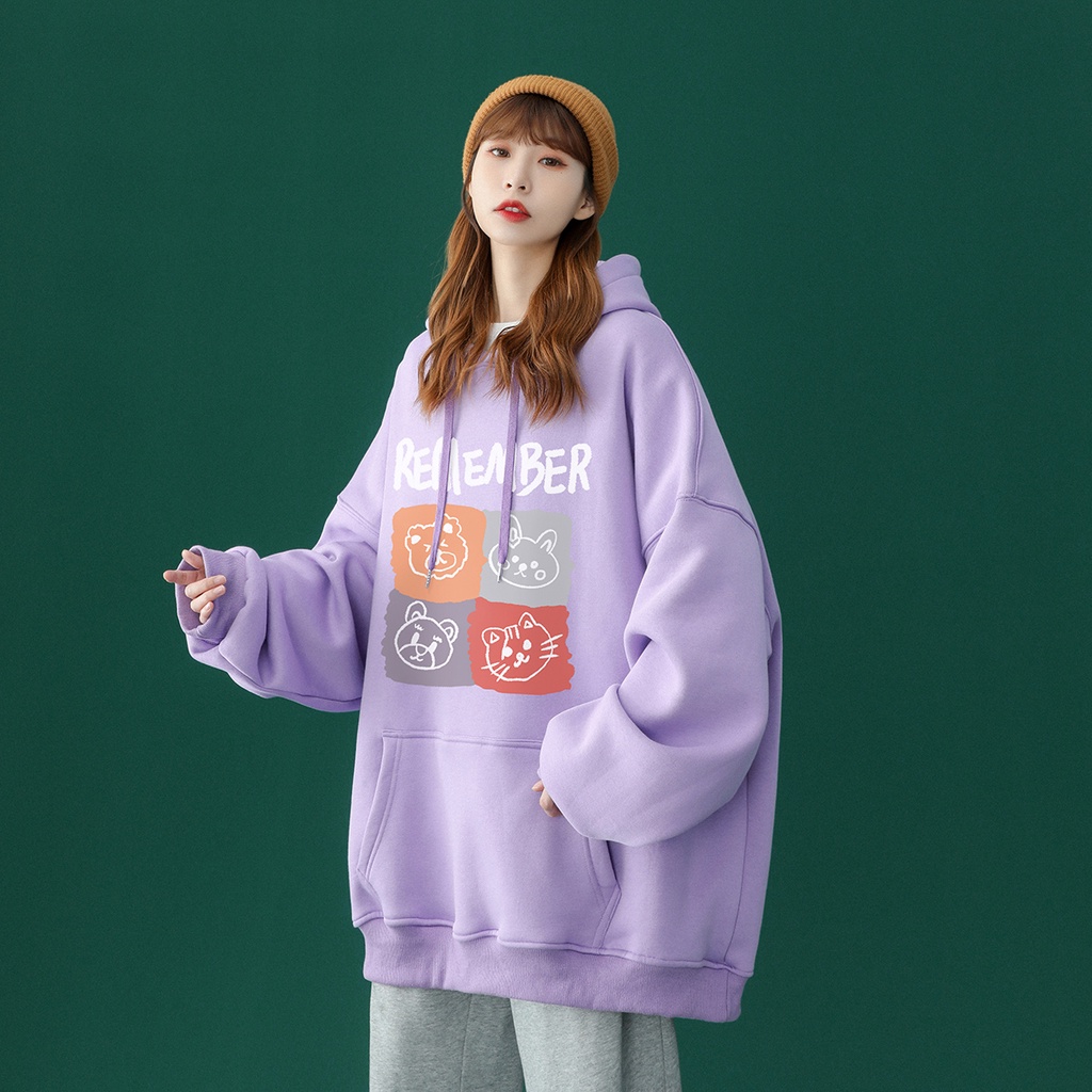 Áo hoodie nam nữ from rộng Unisex chất nỉ ngoại 2 lớp dày dặn Remember