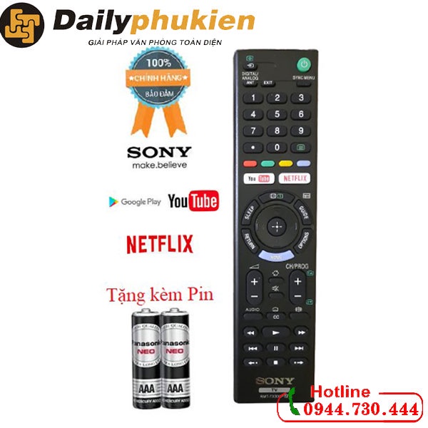 Điều khiển Tivi Sony RMTTX300P mới 100% CHÍNH HÃNG tặng kèm pin