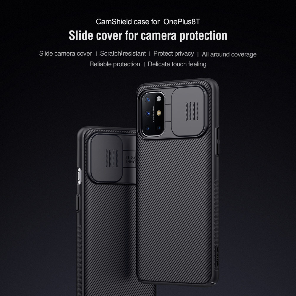 Ốp Điện Thoại Nillkin CamShield Cho Oneplus 8T Bằng PC Cứng Thiết Kế Nắp Trượt Camera Bảo Vệ Toàn Diện