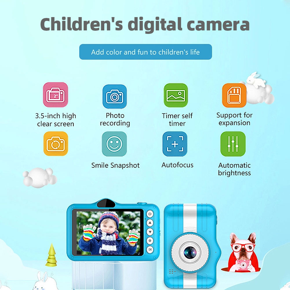 Máy ảnh trẻ em máy ảnh kỹ thuật số 3,5 inch máy ảnh hoạt hình dễ thương