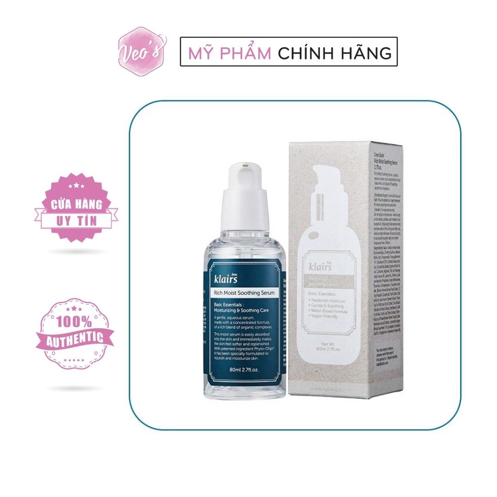 Tinh Chất Dưỡng Ẩm Sâu Klairs Rich Moist Soothing Serum 80ml