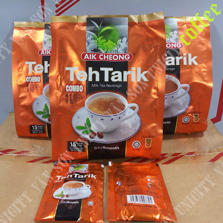 Trà sữa vị Cà phê Teh Tarik Coffee bịch 600g (15 gói nhỏ * 40g) Aik Cheong