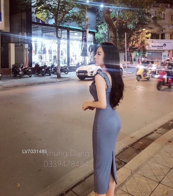 LH11 - Váy Body Hai Dây Cánh Tiên Xẻ Sau | BigBuy360 - bigbuy360.vn