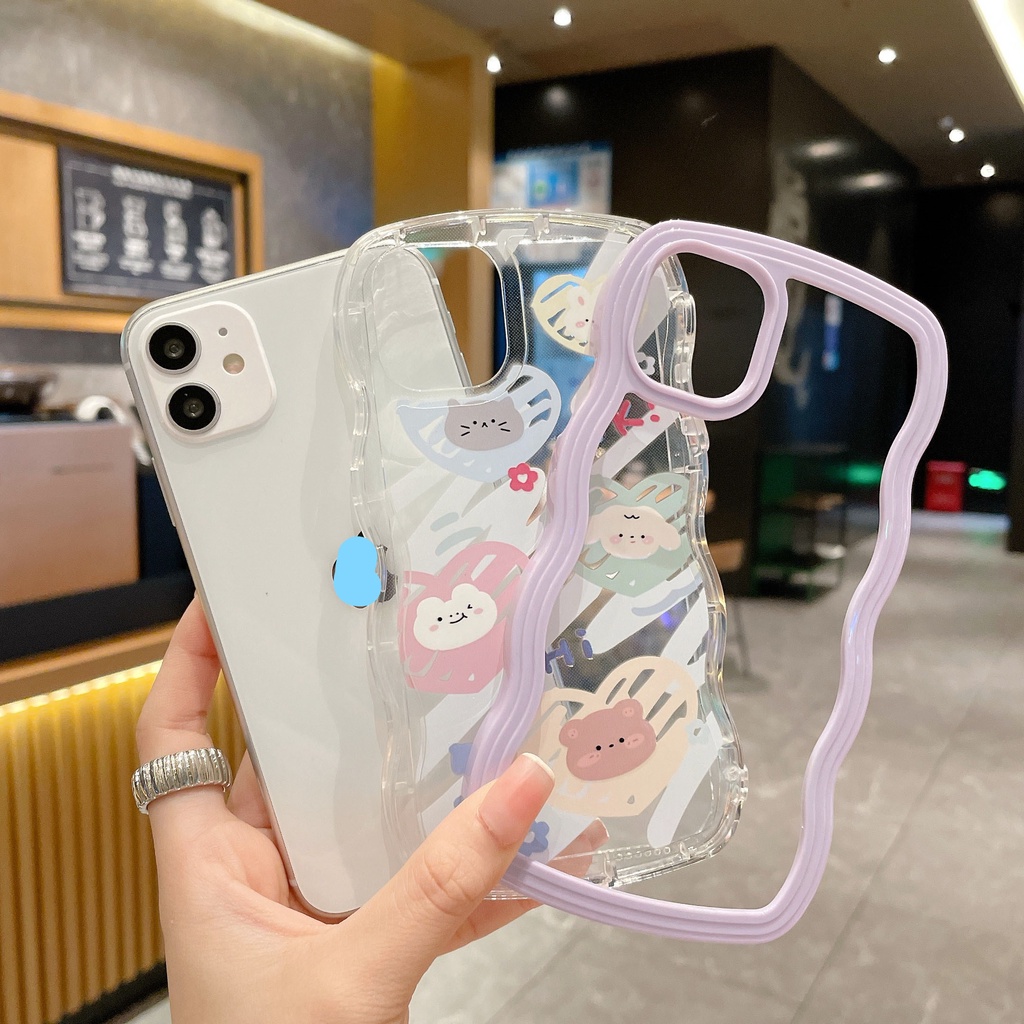 Ốp Điện Thoại Chống Sốc Họa Tiết Động Vật Hoạt Hình Cho iPhone 14 / 13 / 12 / 11 / X